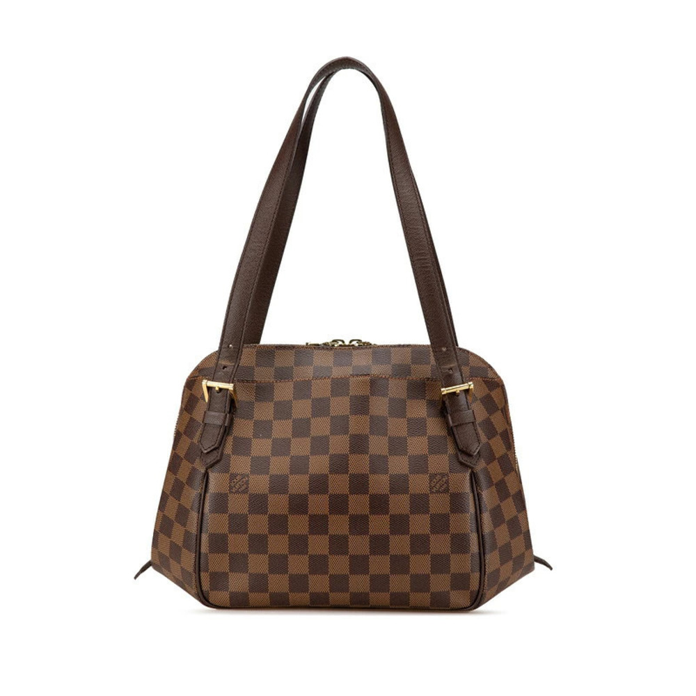 Louis Vuitton Damier Belem Handbag Tote Bag Brown Leather